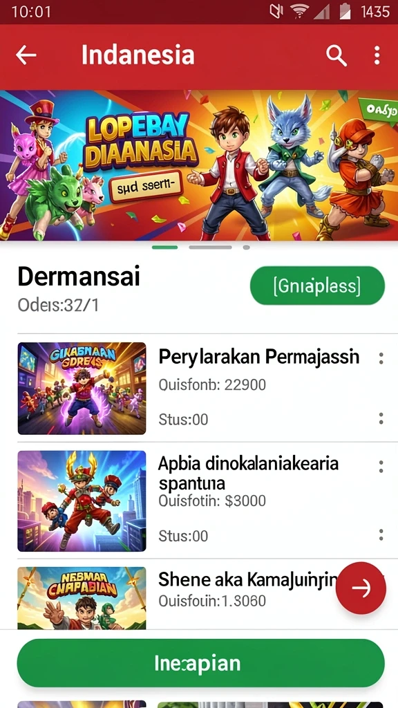Berbagai permainan menarik untuk pilihan yang bervariasi.
