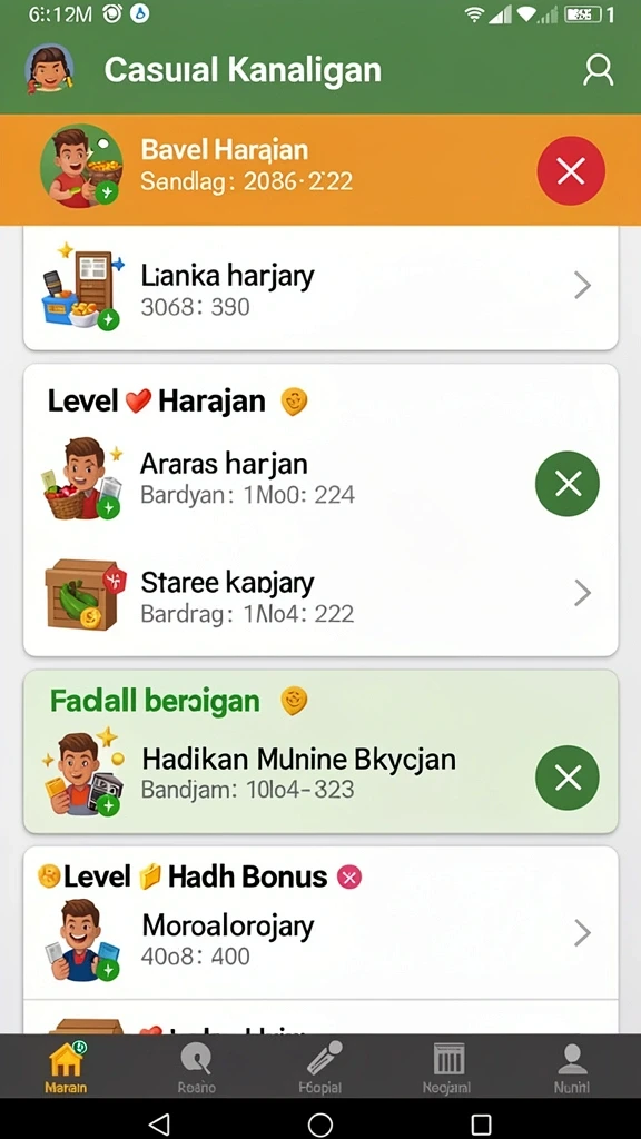 Screenshot ketiga memperlihatkan sistem reward yang menarik.