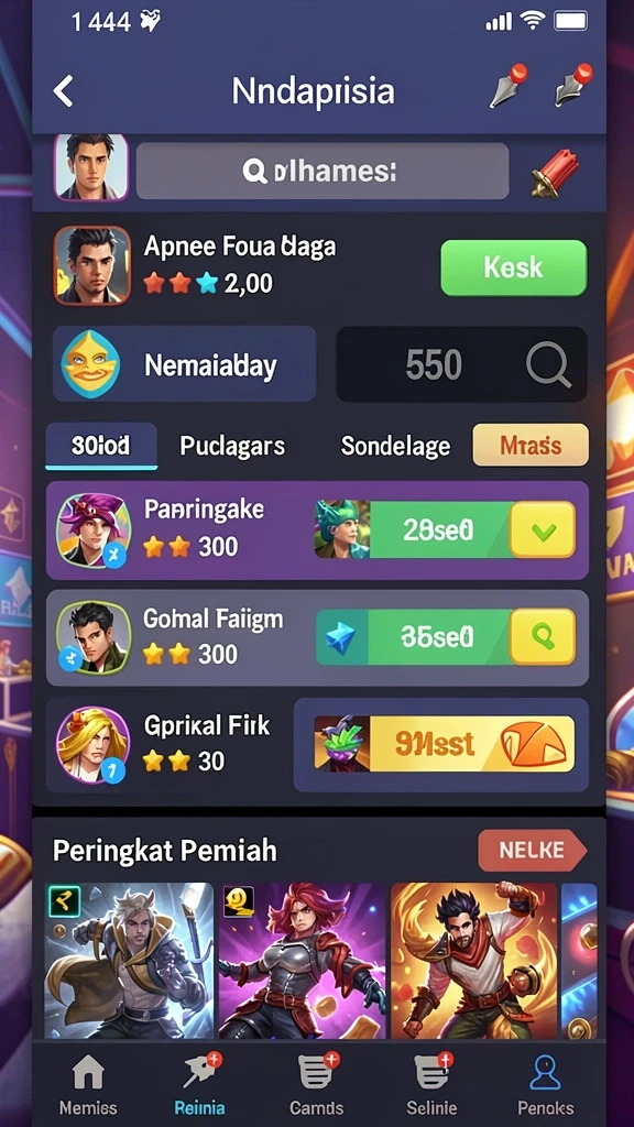 Tampilan utama yang menarik dengan berbagai pilihan mode permainan.